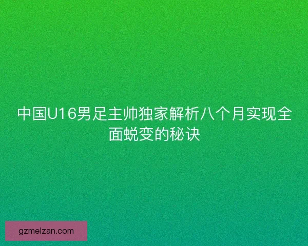 中国U16男足主帅独家解析八个月实现全面蜕变的秘诀